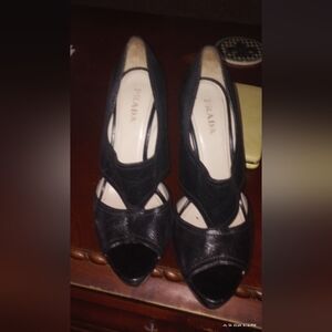 Black PRADA heels size 41 equivalent of a size 9